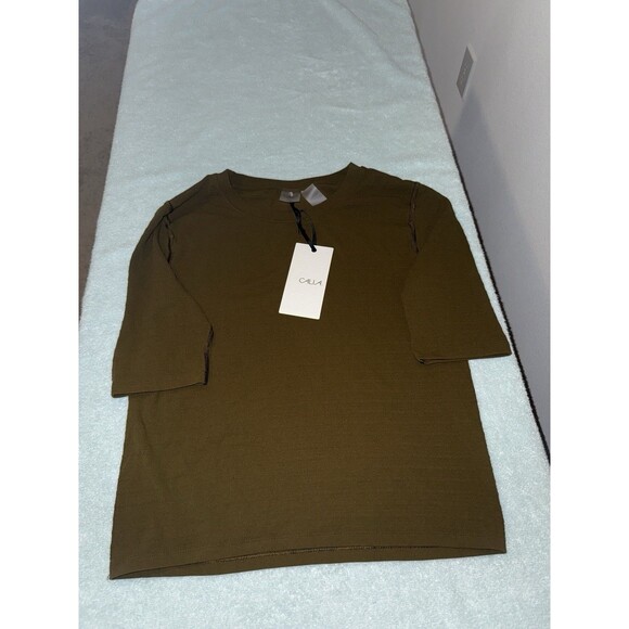 CALIA by Carrie Underwood Tops - Calia Womens XXL Seamless Crop Tee Olive Athletic Gym Yoga Top Shirt NWT